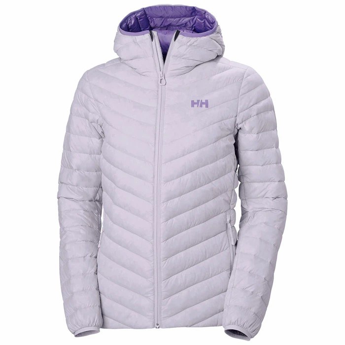 Women\'s Helly Hansen W Verglas Hooded Midlayer Jackets Grey / Purple | 859-ASQEGB