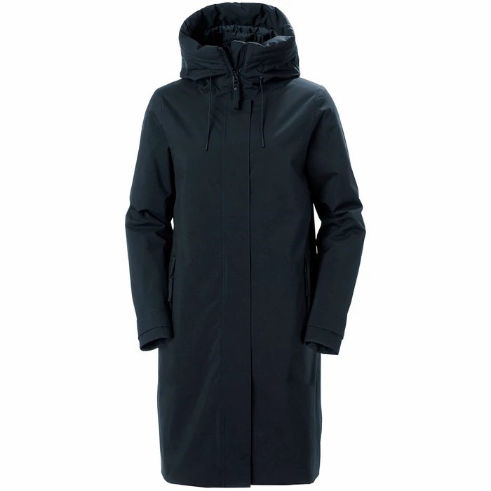 Women\'s Helly Hansen W Victoria Insulated Rain Parka Navy | 461-QWNZTE