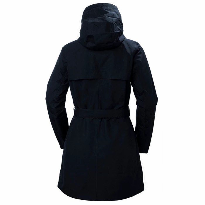 Women's Helly Hansen W Welsey Ii Trench Insulated Casual Jackets Navy | 170-PTXHWZ