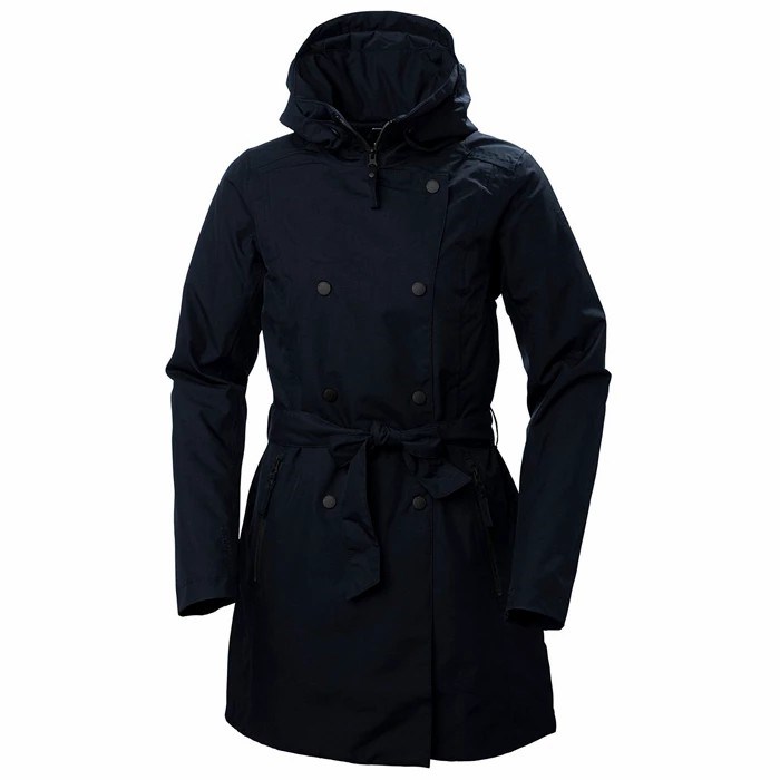 Women\'s Helly Hansen W Welsey Ii Trench Insulated Casual Jackets Navy | 170-PTXHWZ