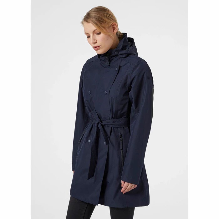 Women's Helly Hansen W Welsey Ii Trench Parka Navy | 261-KVNFDQ