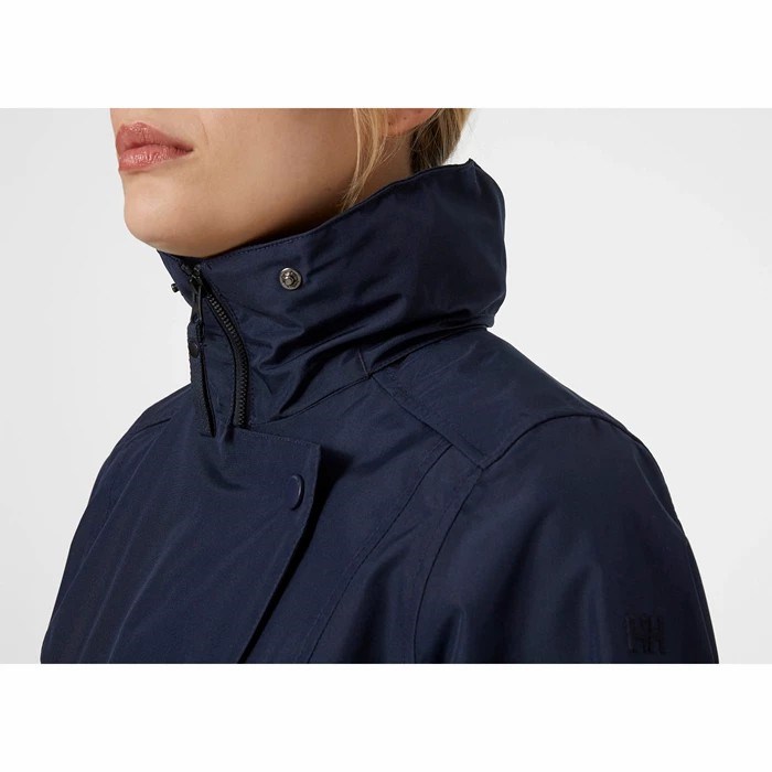 Women's Helly Hansen W Welsey Ii Trench Parka Navy | 261-KVNFDQ