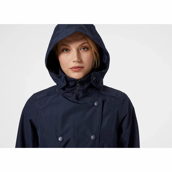 Women's Helly Hansen W Welsey Ii Trench Parka Navy | 261-KVNFDQ