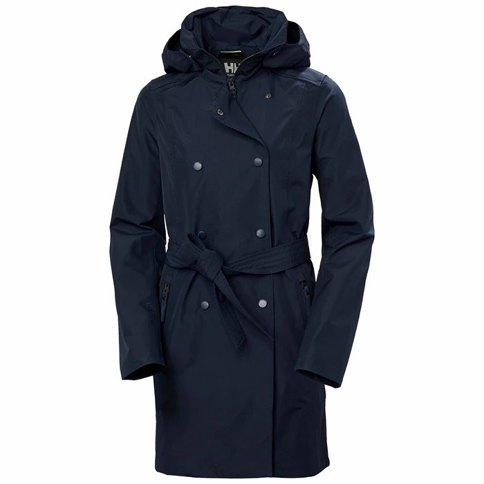 Women\'s Helly Hansen W Welsey Ii Trench Parka Navy | 261-KVNFDQ