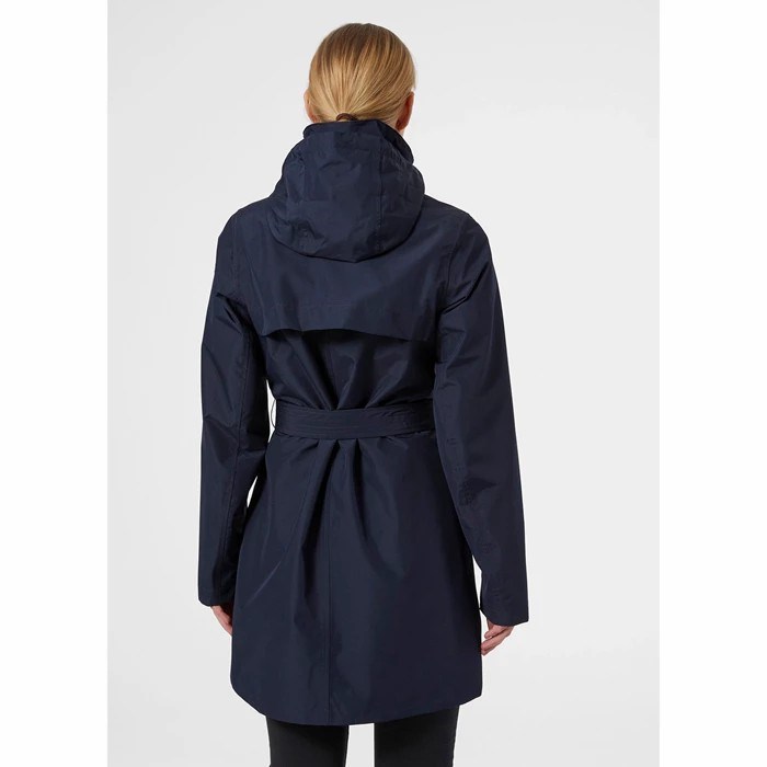 Women's Helly Hansen W Welsey Ii Trench Waterproof Jackets Navy | 478-MZHOWK