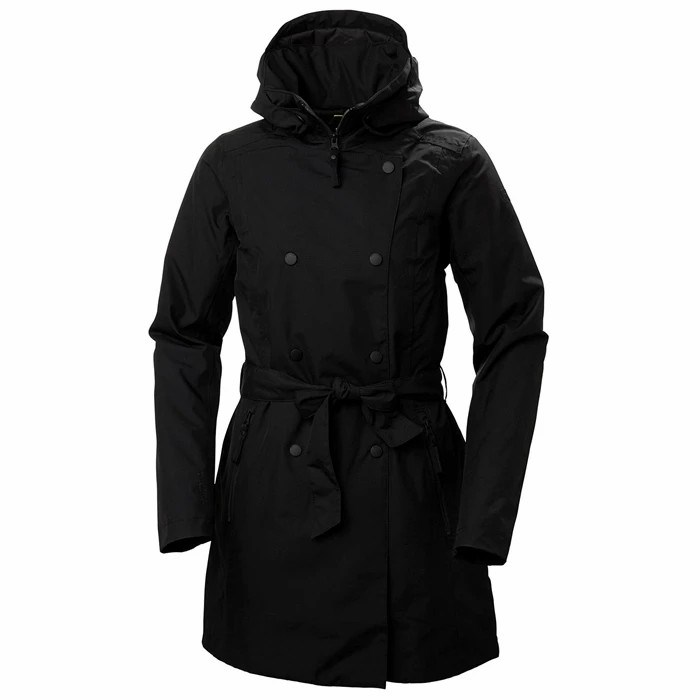 Women\'s Helly Hansen W Welsey Ii Trench Insulated Casual Jackets Black | 605-ZPNHCT