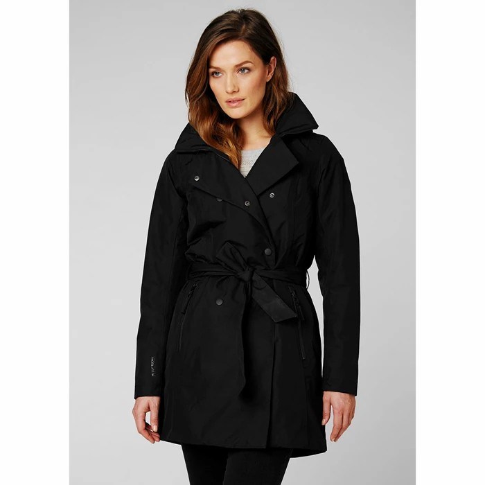 Women's Helly Hansen W Welsey Ii Trench Insulated Parka Black | 754-JPOWBC