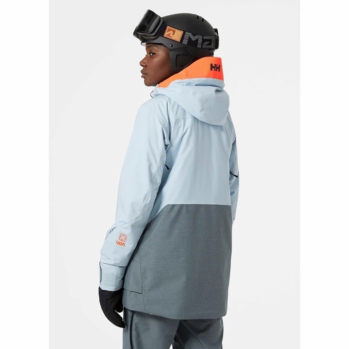 Women's Helly Hansen W Whitewall Lifaloft 20 Jkt Ski Jackets Grey / Blue | 692-GSKNHC