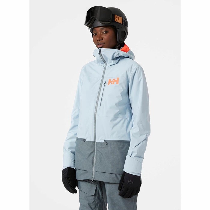 Women's Helly Hansen W Whitewall Lifaloft 20 Jkt Ski Jackets Grey / Blue | 692-GSKNHC