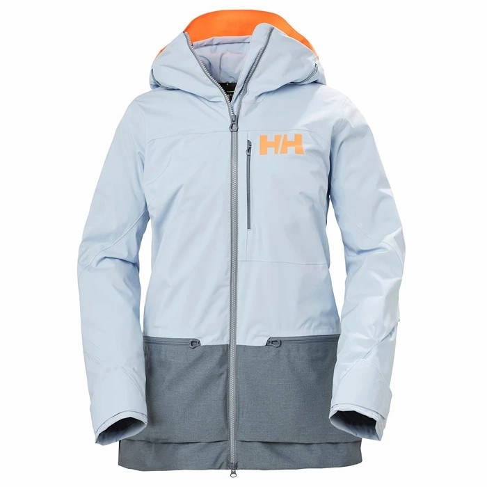 Women\'s Helly Hansen W Whitewall Lifaloft 20 Jkt Ski Jackets Grey / Blue | 692-GSKNHC